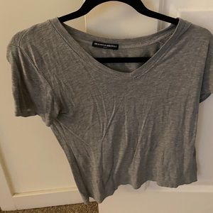 brandy melville grey v neck tee